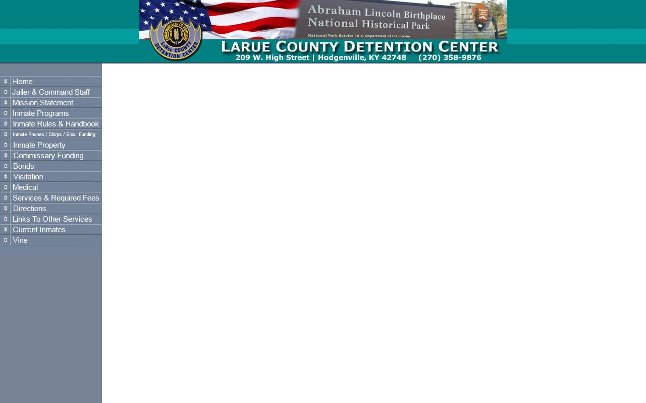 LaRue County Detention Center Current Inmates roster page