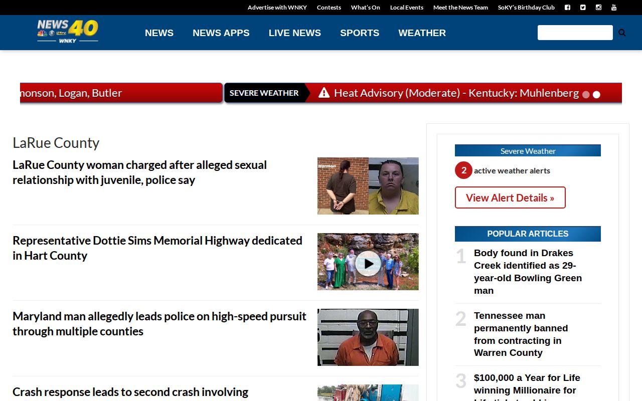 WNKY LaRue County news topic page